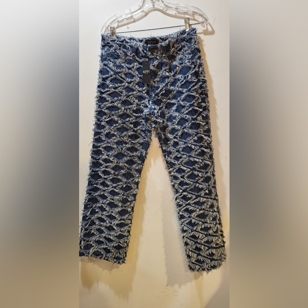✨Price Drop.. BOOHOOMAN men's denim Diamond Jacquard jeans